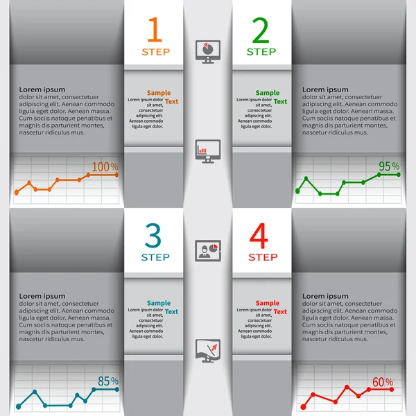 Infográficos de papel 3D abstratos — Vetor de Stock