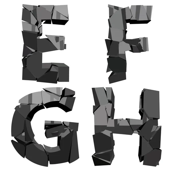 Lettres 3D cassées — Image vectorielle