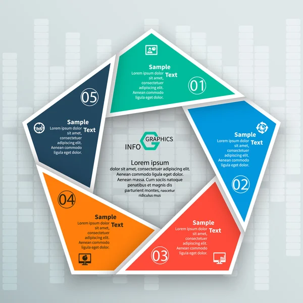 Sammanfattning av 3D Paper Infographics — Stock vektor