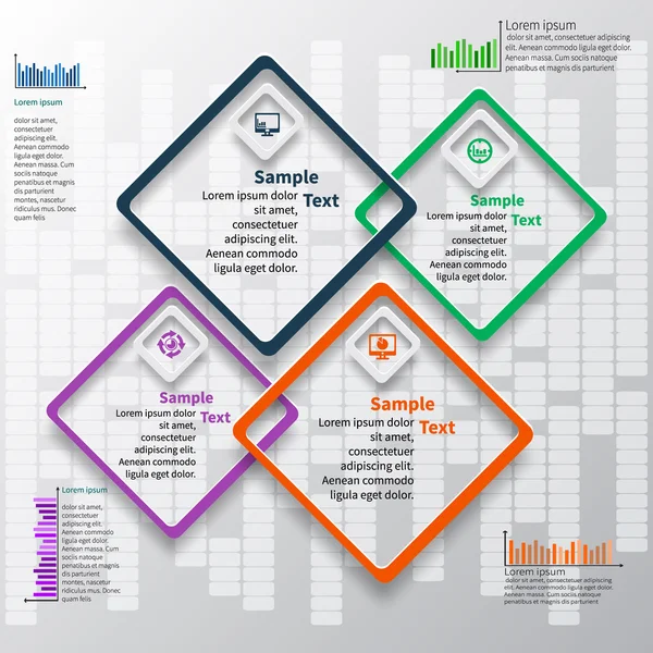 Abstrakte 3D-Papier-Infografiken — Stockvektor