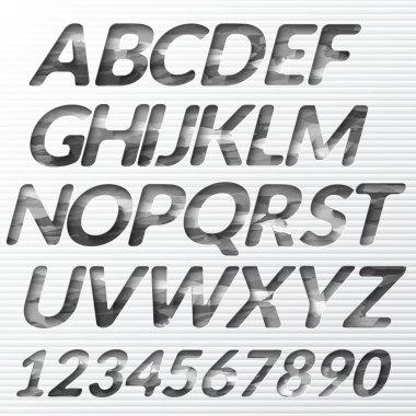 vektör kağıt grafik alfabe seti