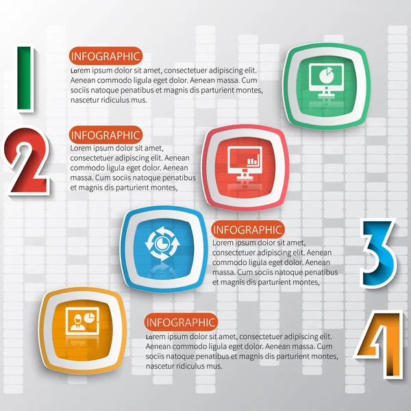 Infographies abstraites sur papier 3D — Image vectorielle