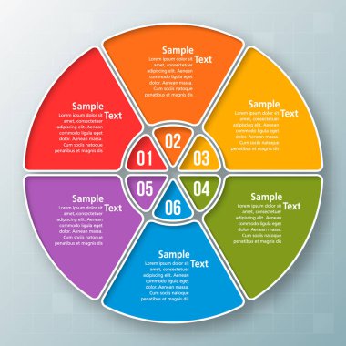 vektör soyut 3d kağıt bilgi elemanları. Dairesel bilgi grafikleri