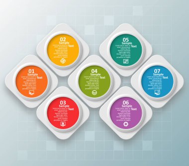 vektör soyut 3d kağıt bilgi elemanları. İş bilgileri