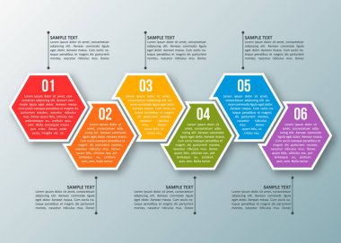 vektör soyut 3d kağıt bilgi elemanları. Hexagon bilgi grafikleri. Bal peteği tasarımı