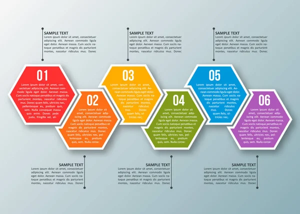 Infographic Elements Hexagon Infographics Honeycomb 디자인 — 스톡 벡터