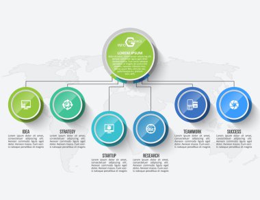 vektör soyut 3d kağıt bilgi elemanları. İş bilgileri
