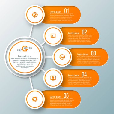 vektör soyut 3d kağıt bilgi elemanları. İş bilgileri