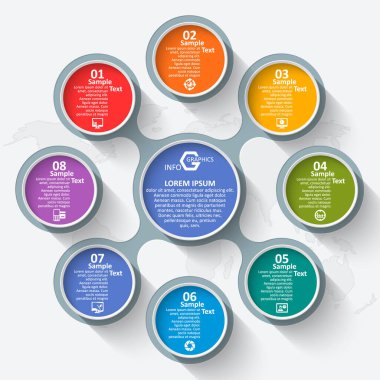 vektör soyut 3d kağıt bilgi elemanları. İş bilgileri