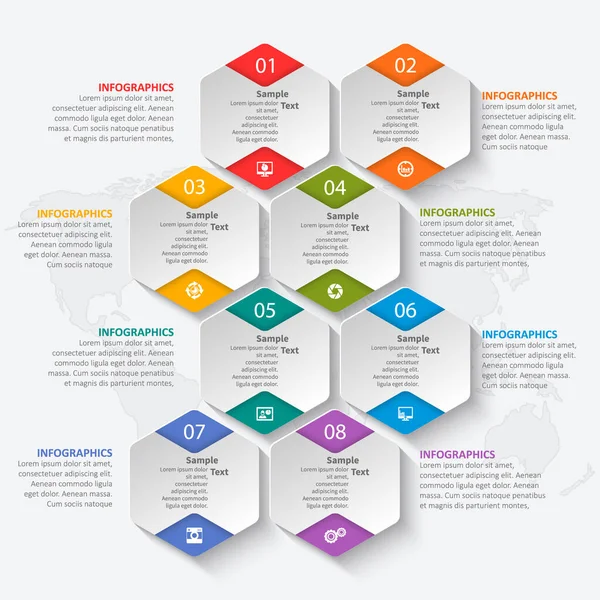 Vektor Abstrakt Papier Infografische Elemente Hexagon Infographics Honeycomb Design — Stockvektor