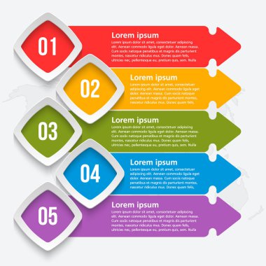 vektör soyut 3d kağıt bilgi elemanları. İş bilgileri