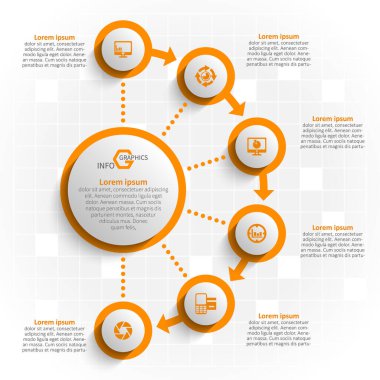 vektör soyut 3d kağıt bilgi elemanları. İş bilgileri