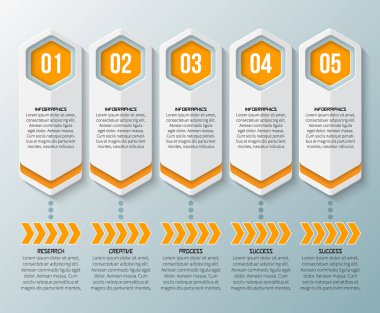 vektör soyut 3d kağıt bilgi elemanları. Hexagon bilgi grafikleri. Bal peteği tasarımı