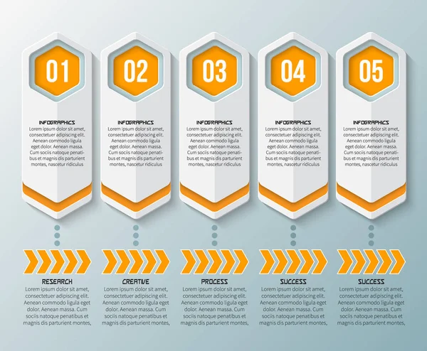 vektör soyut 3d kağıt bilgi elemanları. Hexagon bilgi grafikleri. Bal peteği tasarımı