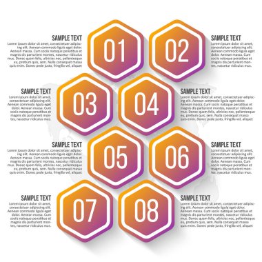 vektör soyut 3d kağıt bilgi elemanları. Hexagon bilgi grafikleri. Bal peteği tasarımı