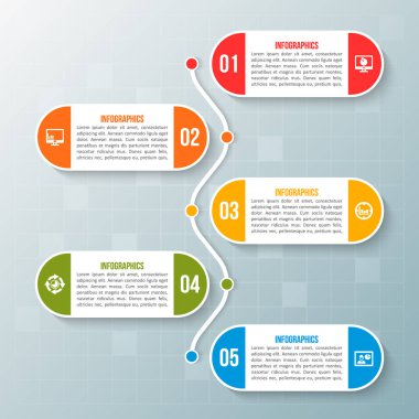 vektör soyut 3d kağıt bilgi elemanları. İş bilgileri