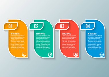 vektör soyut 3d kağıt bilgi elemanları. İş bilgileri