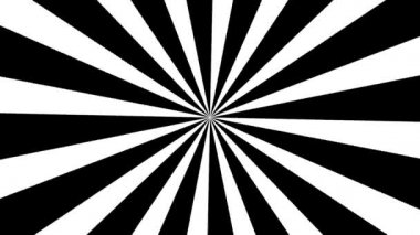 Soyut siyah beyaz ışın animasyon arka plan. Hipnotik ışın illüzyonu kusursuz döngü.