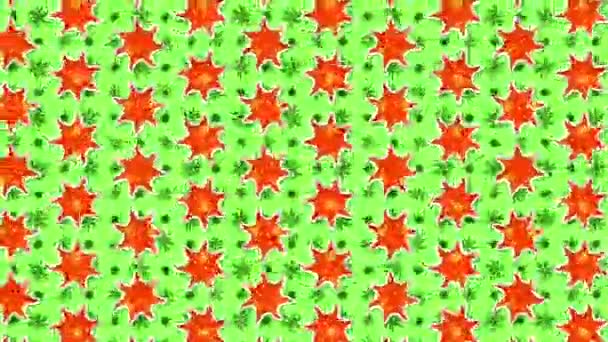 Abstrakcyjny Bezszwowy Pętla Zielony Tło Czerwony Stas Green Tło Kwiatowy — Wideo stockowe
