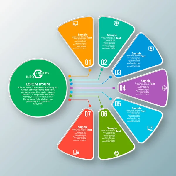 Vettoriale Astratto Carta Infografica Elementi Infografica Circolare — Vettoriale Stock