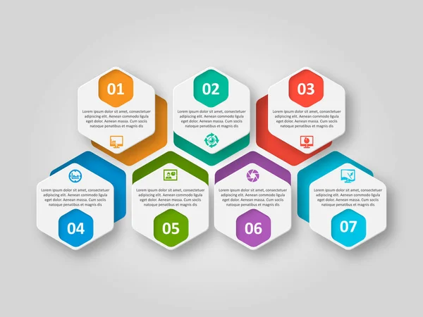 Vektor Abstrakt Papier Infografische Elemente Hexagon Infographics Honeycomb Design — Stockvektor