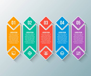 vektör soyut 3d kağıt bilgi elemanları. İş bilgileri