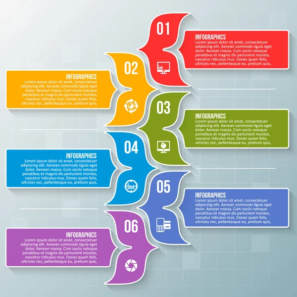 Elementi Infografici Vettoriali Astratti Carta — Vettoriale Stock