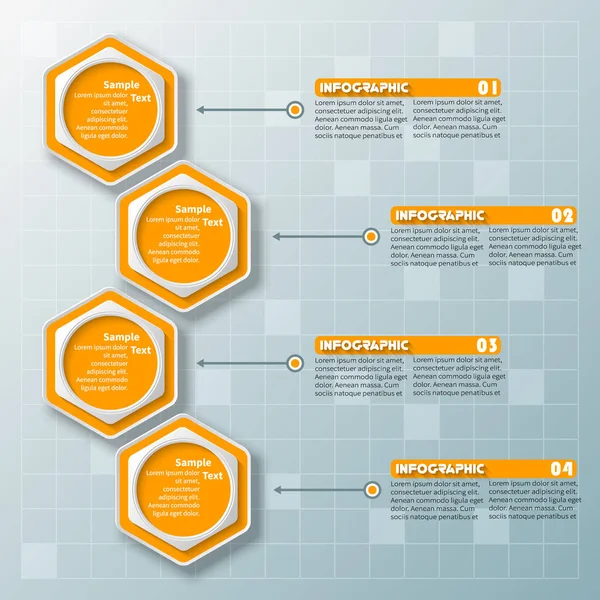 Vector Abstracto Papel Infografía Elements Hexagon Infographics Honeycomb Diseño — Vector de stock
