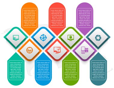 vektör soyut 3d kağıt bilgi elemanları. İş bilgileri