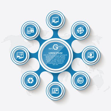 vektör soyut 3d kağıt bilgi elemanları. İş bilgileri