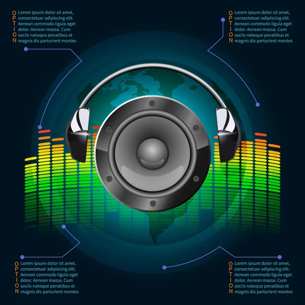 Müzik infographics — Stok Vektör