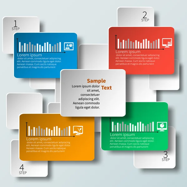 Abstrakte 3D-Papier-Infografiken — Stockvektor