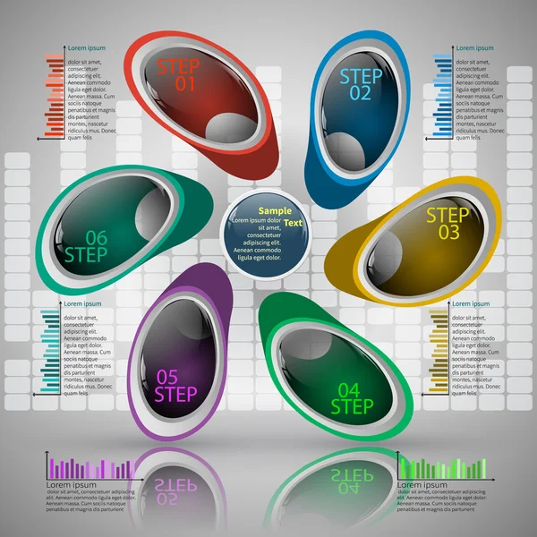 Abstract 3D Paper Infographics — Stock Vector