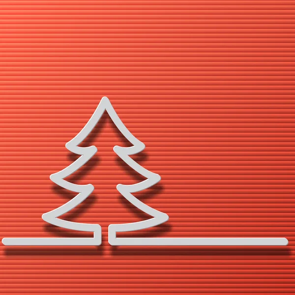 Árvore de Natal em um fundo vermelho — Vetor de Stock