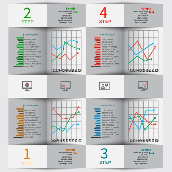 Infográficos de papel 3D abstratos — Vetor de Stock