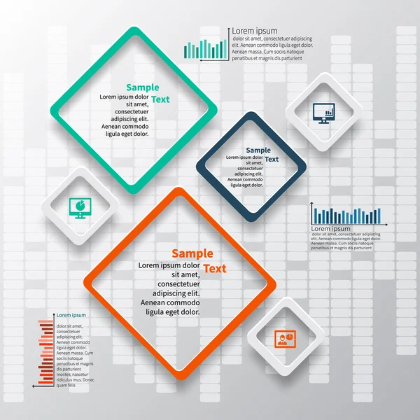 Sammanfattning av 3D Paper Infographics — Stock vektor