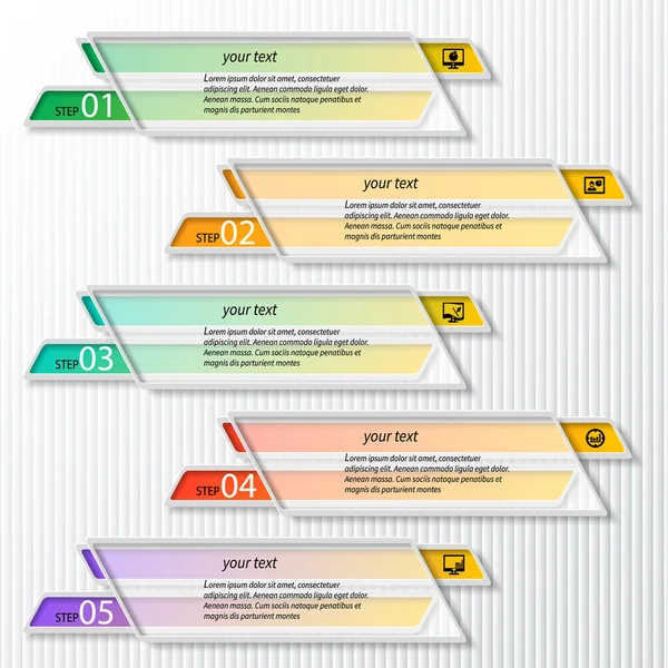 Sammanfattning av 3D Paper Infographics — Stock vektor