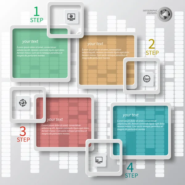 Abstrakte 3D-Papier-Infografiken — Stockvektor