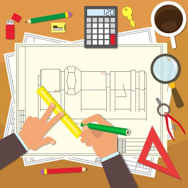 Designer draws item on Whatman paper.