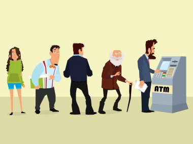 sıra insan Atm için.