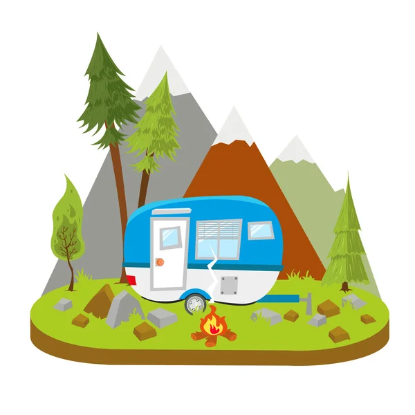 Camping. outdoor recreation with all the amenities. — Stock Vector