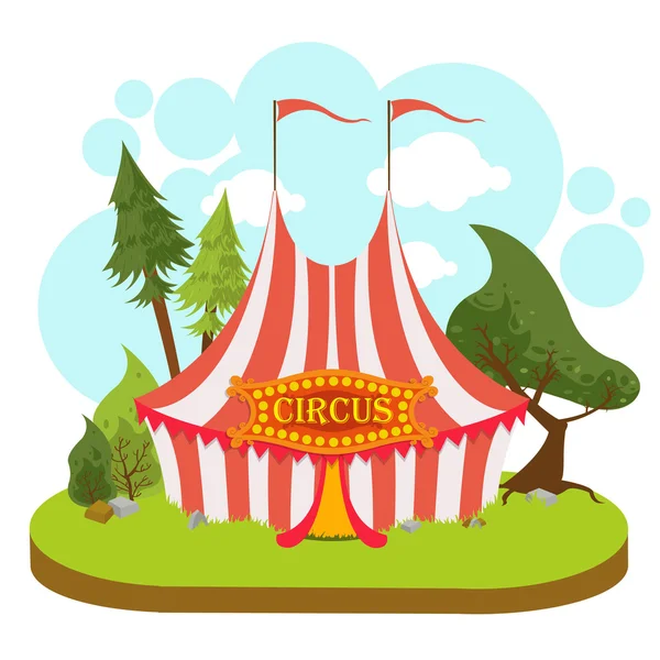 Tienda de circo en la naturaleza — Vector de stock