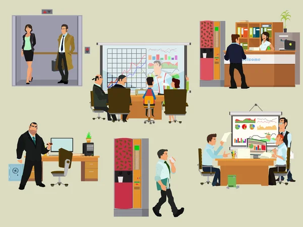 Business people in flat style. — Stock Vector