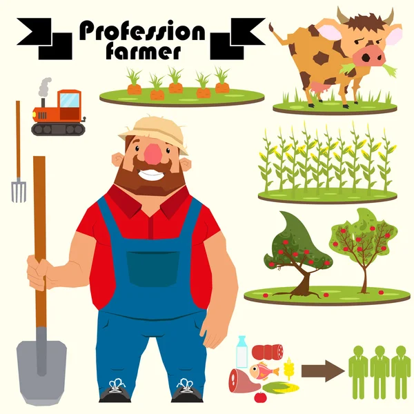 Character farmer. man — Stockvector