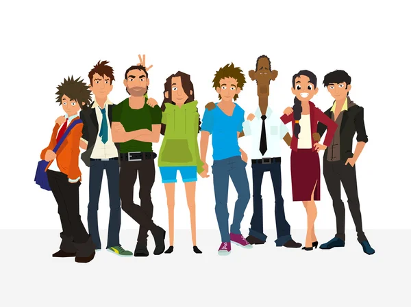 Trabajo en equipo. Concepto de Grupo de Personas — Vector de stock