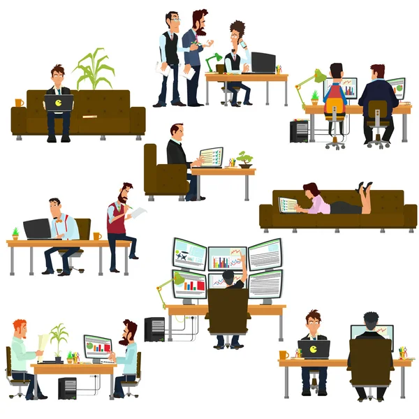 Business people in flat style. — Stock Vector