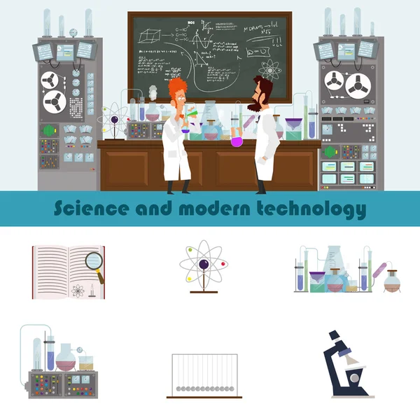 Ciencia y tecnología moderna . — Archivo Imágenes Vectoriales