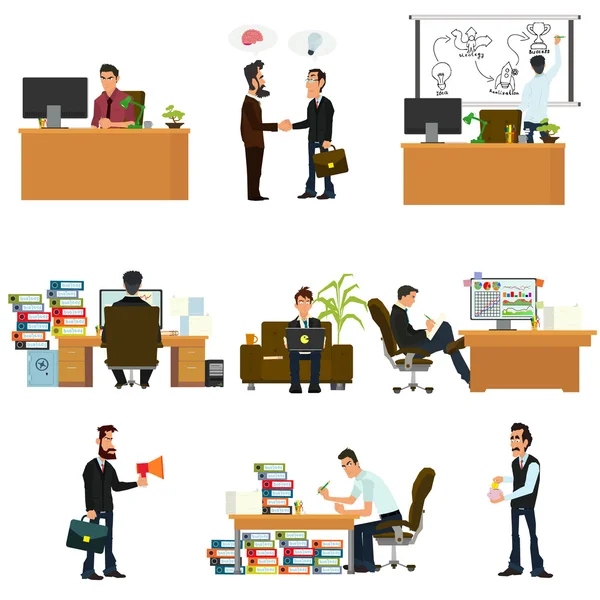 Business people in flat style — Stock Vector