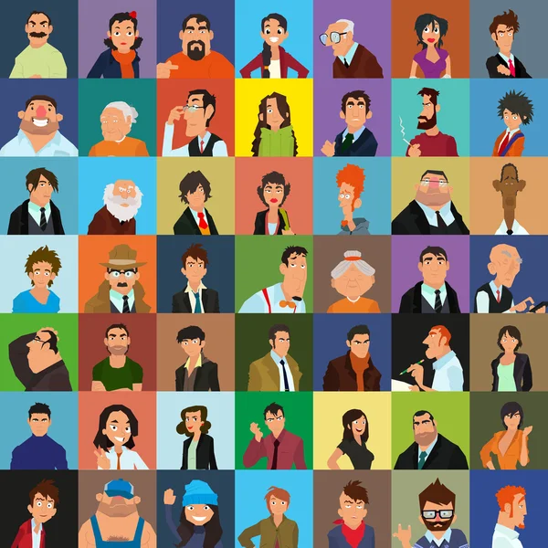 Conjunto de iconos de personas en estilo plano — Archivo Imágenes Vectoriales