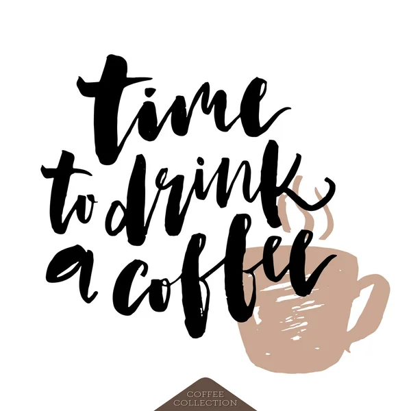 Χρόνος για να πιει αφίσα καφέ. — Διανυσματικό Αρχείο